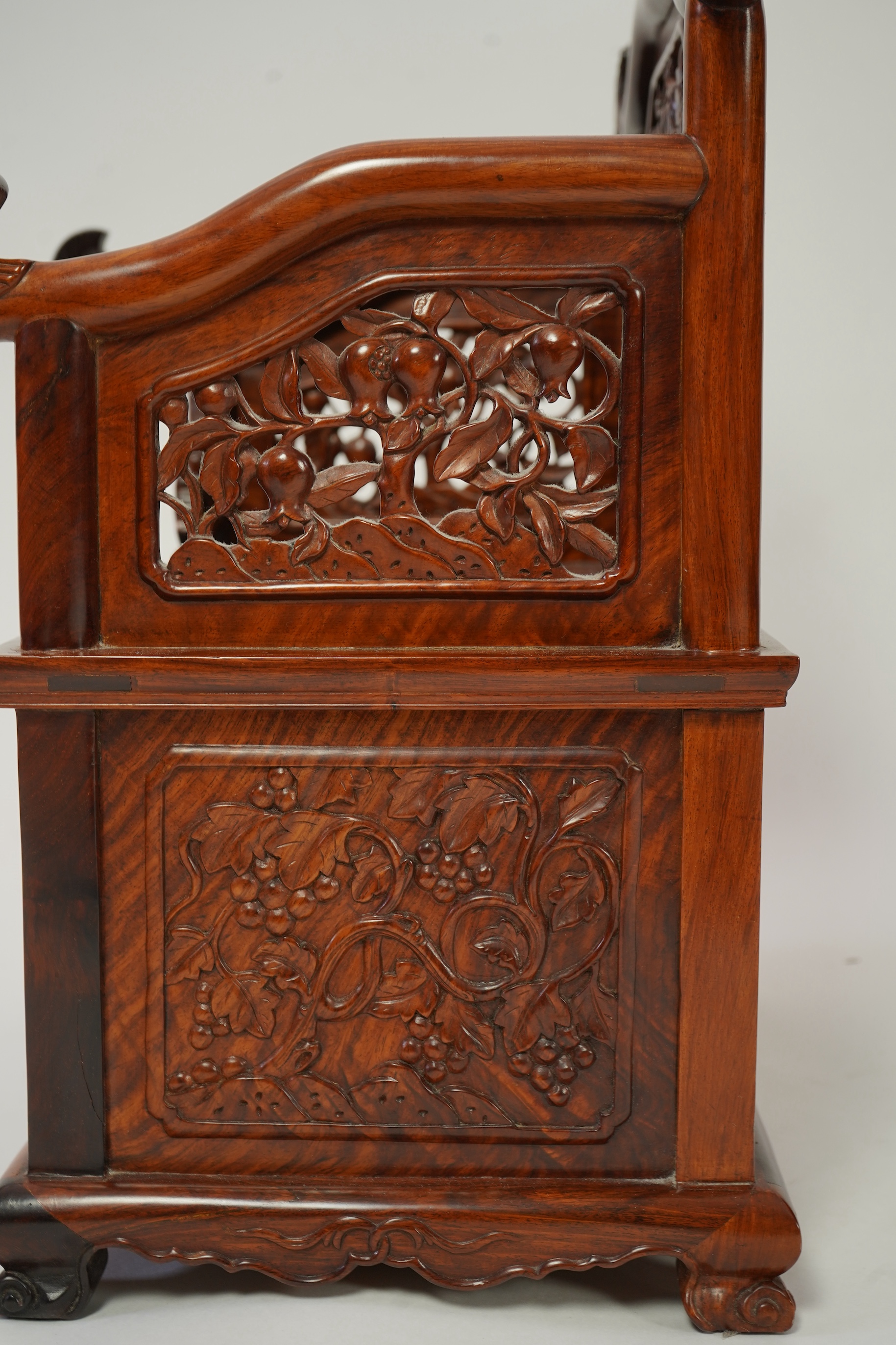 A Chinese huanghuali throne-shaped dressing cabinet, 20th century